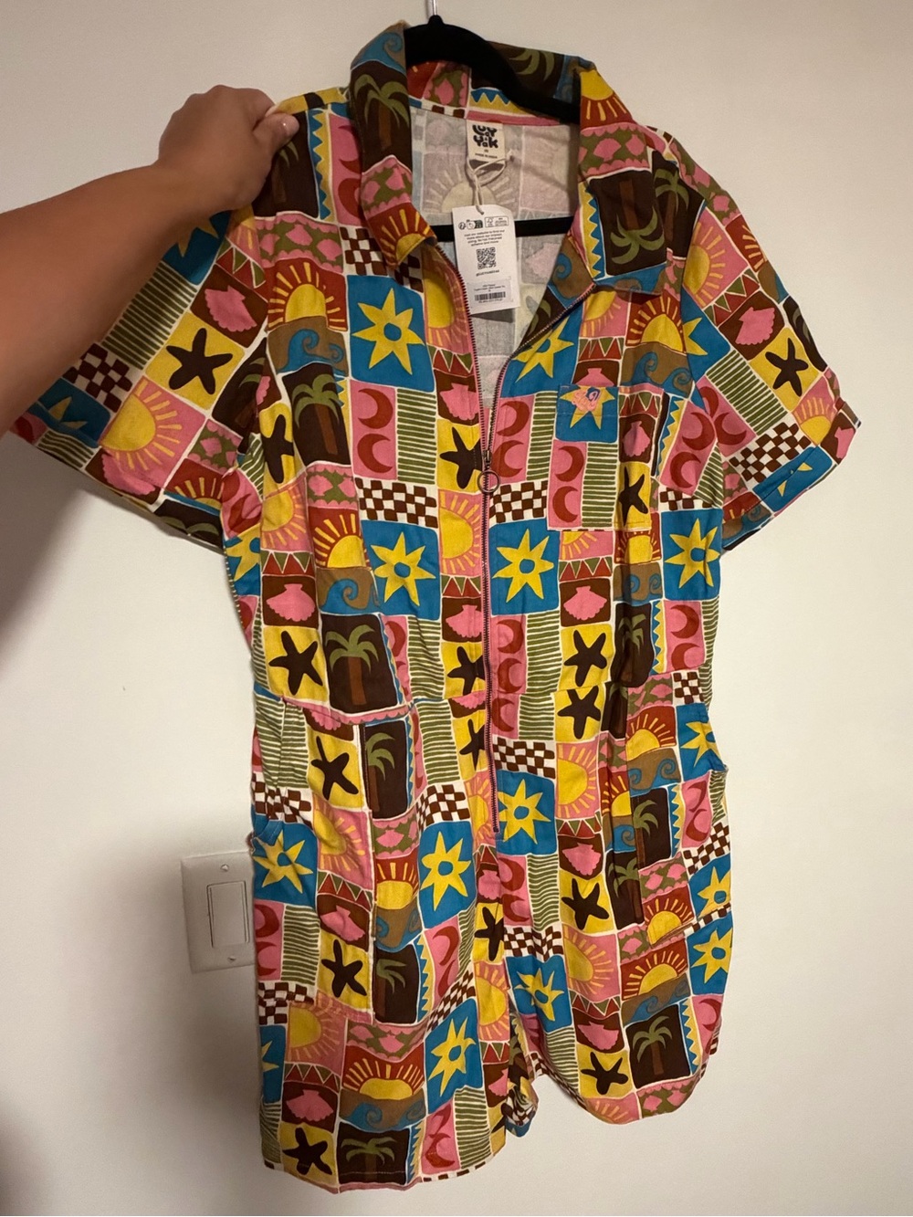 NWT Lucy & Yake Romper Playsuit in Multi Coastal Tile